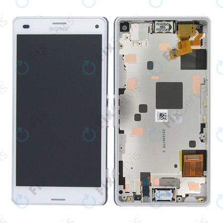 Sony Xperia Z3 Compact D5803 - LCD Displej + Dotykové Sklo + Rám (White) TFT