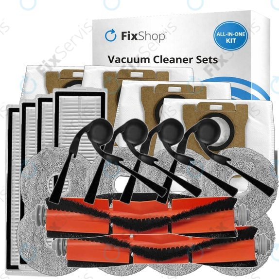 Sada náhradných dielov pre Xiaomi Robot Vacuum 5, 5 Pro (2x Hlavná kefa, 4x Filter, 4x Bočná kefa, 8x Mopovacia utierka, 4x Prachové vrecko)