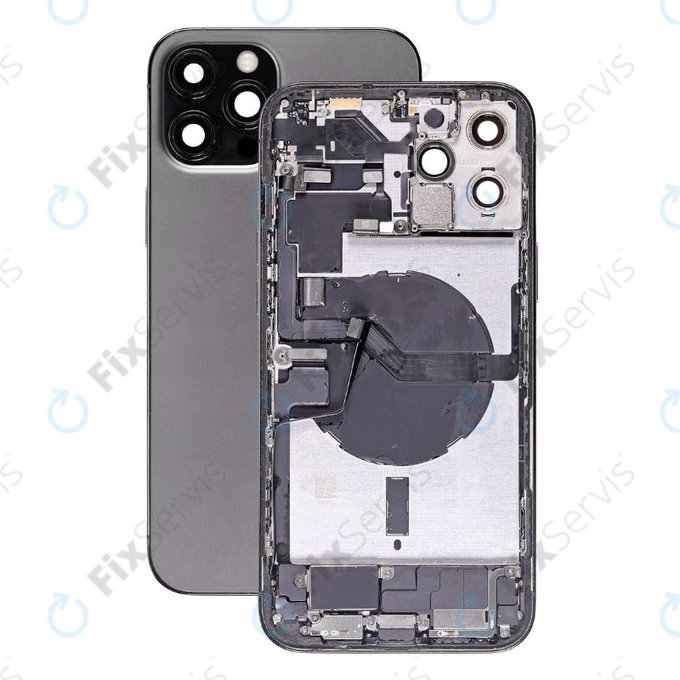 Apple iPhone 12 Pro Max - Zadný Housing s Malými Dielmi (Graphite)