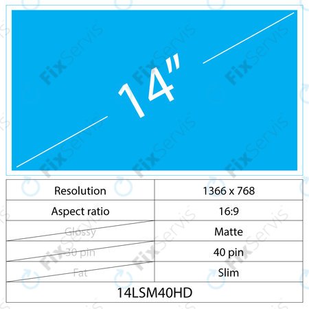 14 LCD Slim Matný 40 pin HD