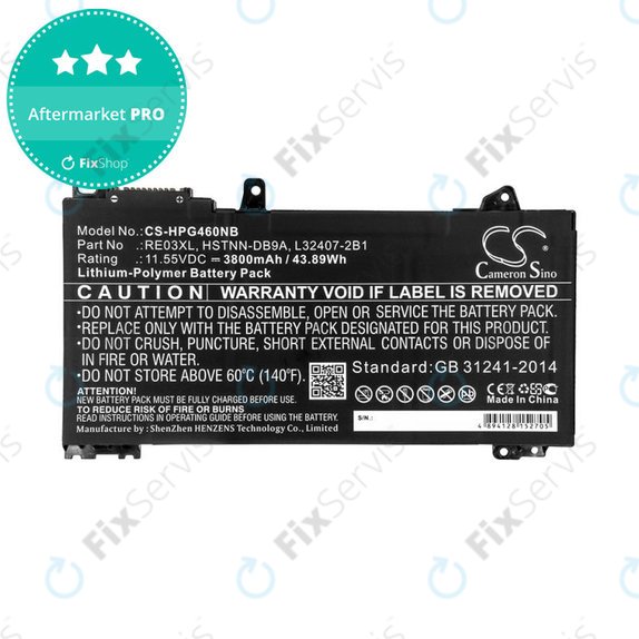 Batéria pre HP ProBook 455, 450, 445, 440, 430 G6, 3800mAh, Li-Pol, 11.55V, RE03XL, HQ