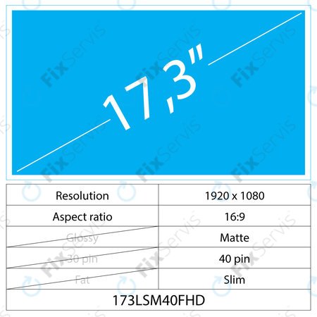 17.3 LCD Slim Matný 40 pin FHD
