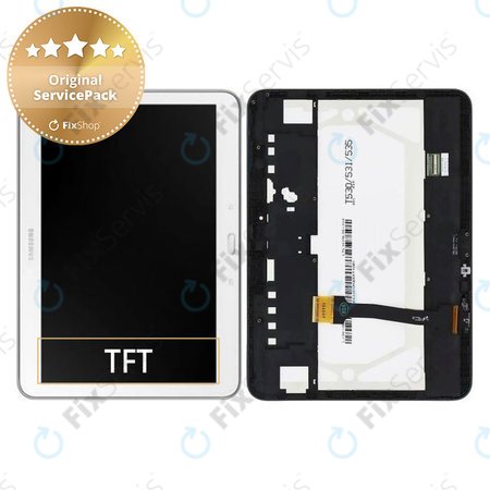 Samsung Galaxy Tab 4 10.1 T530 - LCD Displej + Dotykové Sklo + Rám (White) - GH97-15849B Genuine Service Pack