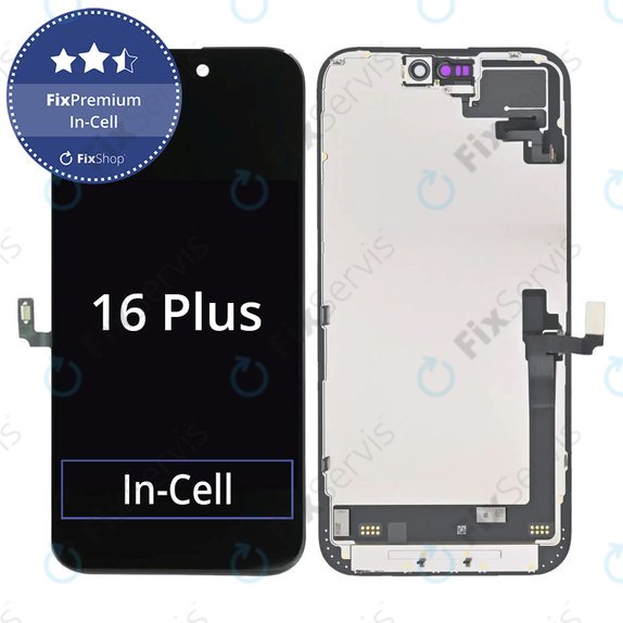Displej In-Cell FHD pre iPhone 16 Plus, Dotykové sklo s rámom, FixPremium