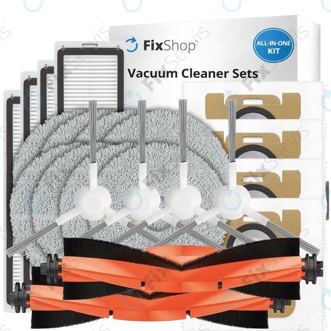 Sada náhradných dielov pre Xiaomi Robot Vacuum X10 (2x Hlavné kefy, 4x Filtre, 4x Bočné kefy, 4x Mopovacie utierky, 4x Prachové vrecká)