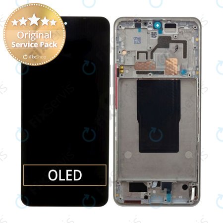 Xiaomi 12T Pro 22081212UG - LCD Displej + Dotykové Sklo + Rám (Silver) - 560004L12U00 Genuine Service Pack