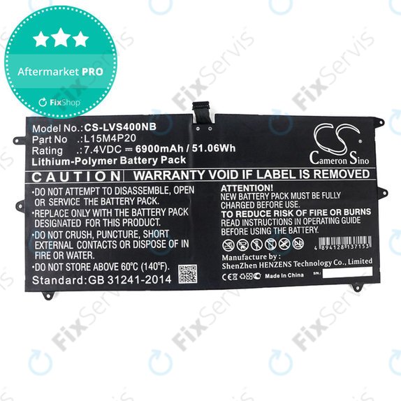 Batéria pre Lenovo Yoga 4S, 900S, 6900mAh, Li-Pol, 7.4V, L15M4P20, HQ