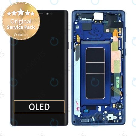 Samsung Galaxy Note 9 N960U - LCD Displej + Dotykové Sklo + Rám (Ocean Blue) - GH97-22269B, GH97-23737B, GH97-22270B Genuine Service Pack