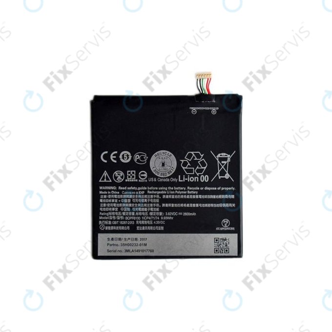 HTC Desire 820 - Batéria BOPF6100 2600 mAh - 35H00232-01M