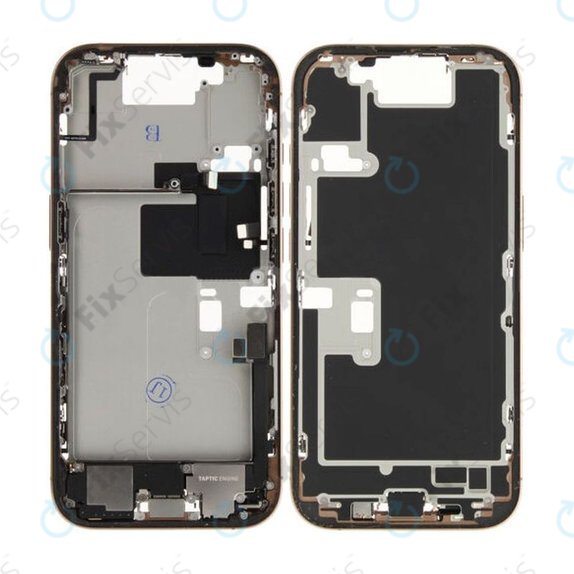 Apple iPhone 16 Pro - Stredný Rám + Tlačidlá Zapínania + Hlasitosti (Desert Titanium)