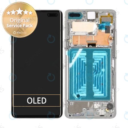 Samsung Galaxy S10 5G G977B - LCD Displej + Dotykové Sklo + Rám (Majestic Black) - GH82-20442B Genuine Service Pack