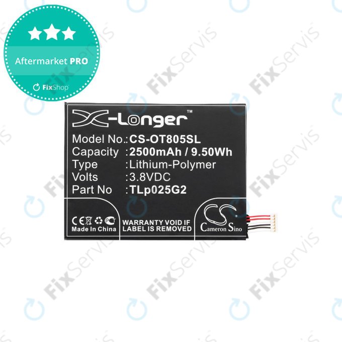 Batéria pre Alcatel One Touch Pixi 8", 2500mAh, Li-Pol, 3.8V, TLp025G2, HQ