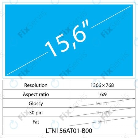 15.6 LCD Fat Lesklý 30 pin HD