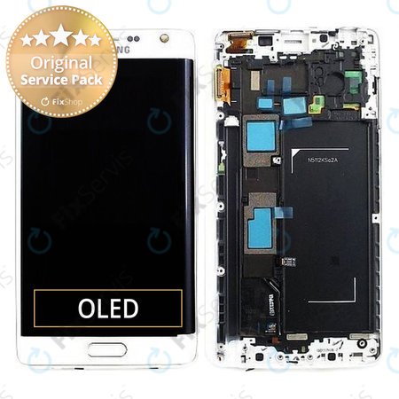 Samsung Galaxy Note Edge N915FY - LCD Displej + Dotykové Sklo + Rám (White) - GH97-16636B Genuine Service Pack