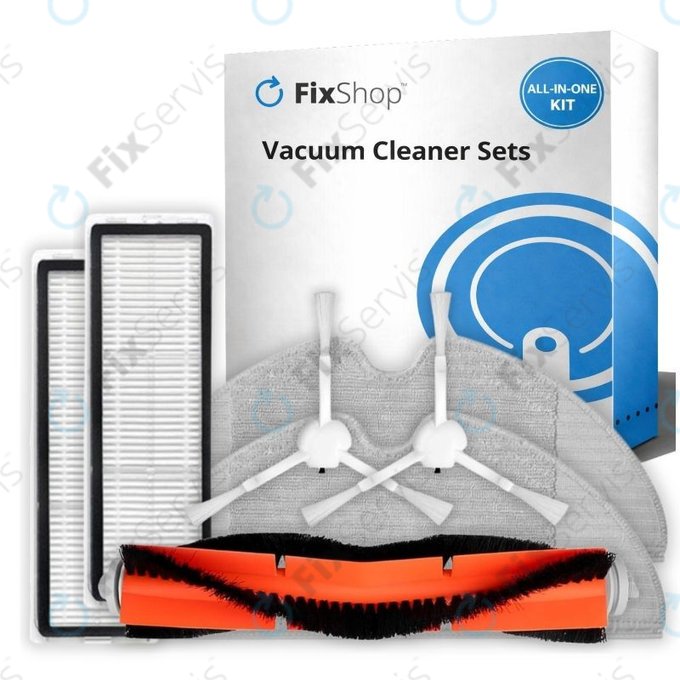 Sada náhradných dielov pre Xiaomi Mi Robot Vacuum Mop (Mijia 1C), 2 (Mijia 2C) 2 Pro+ (Mijia 1T) (1x Hlavná kefa, 2x Filter, 2x Bočná kefa, 2x Mopovacia utierka)