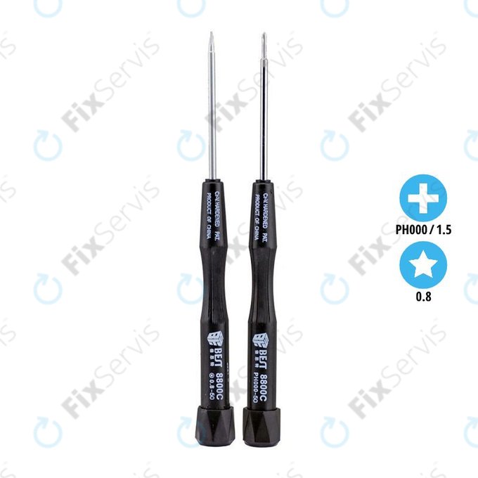 Best 8800C - Skrutkovače - Pentalobe PL1 (0.8mm) + Phillips PH000 (1.5mm)