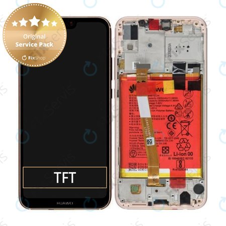 Huawei P20 Lite - LCD Displej + Dotykové Sklo + Rám + Batéria (Sakura Pink) - 02351VUW, 02351XUB, 02352CCL Genuine Service Pack