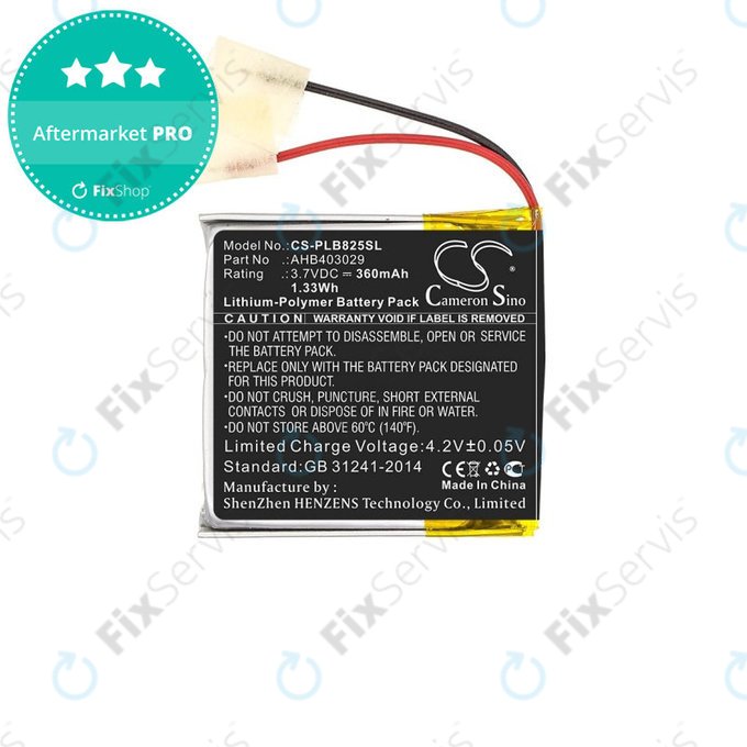 Batéria pre Plantronics Voyager Focus B825, 360mAh, Li-Pol, 3.7V, AHB403029, HQ