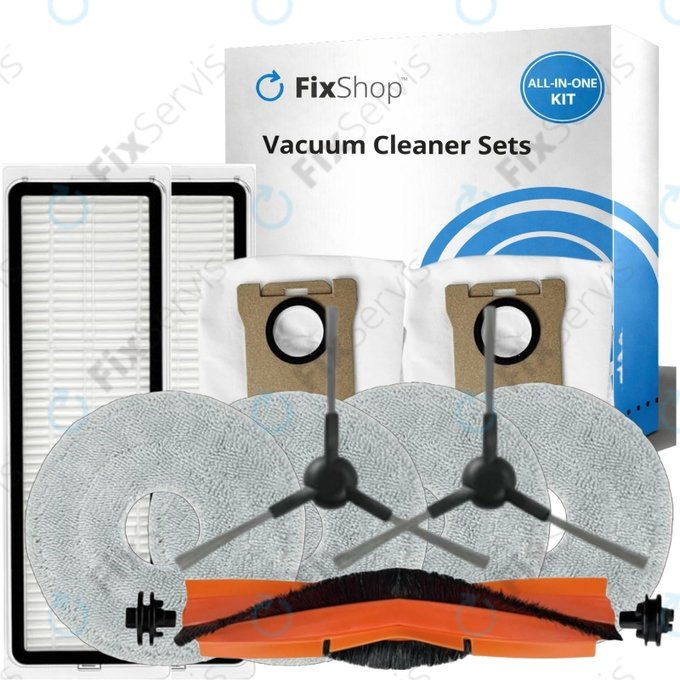Sada náhradných dielov pre Xiaomi Mi Robot Vacuum S20+, S10+, X20+, X10+ (1x Hlavná kefa, 2x Filter, 2x Bočná kefa - čierna, 4x Mopovacia utierka, 2x Prachové vrecko)