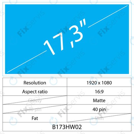 17.3 LCD Fat Matný 40 pin Full HD