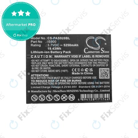 Batéria pre Pax A920, A920c, 5250mAh, Li-Ion, 3.7V, IS900, HQ