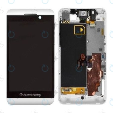 Blackberry Z10 - LCD Displej + Dotykové Sklo + Rám 3G (White) TFT