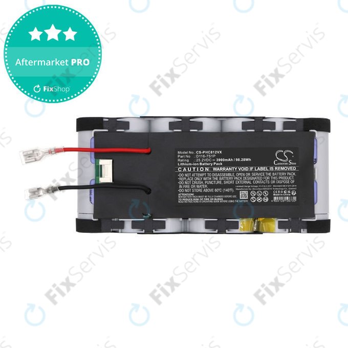 Batéria pre Philips Aqua Plus 8000, XC8349/01, XW8122/82, 3900mAh, Li-Ion, 25.2V, D116-7S1P, HQ