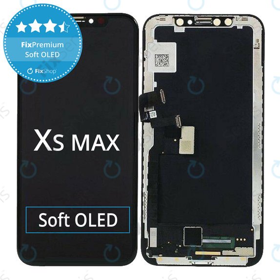 Displej Soft OLED pre iPhone XS Max, Dotykové sklo s rámom, FixPremium