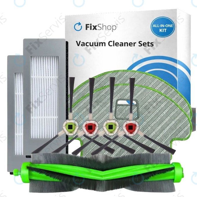 Sada náhradných dielov pre iRobot Roomba Combo 1138, Ecovacs Deebot Ozmo 930 (1x Hlavná kefa, 2x Filtre, 2 páry Bočných kief, 2x Mopovacie utierky)