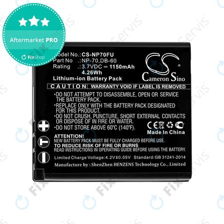 Batéria pre Panasonic Lumix DMC-FX01, 1150mAh, Li-Ion, 3.7V, CGA-S005, HQ