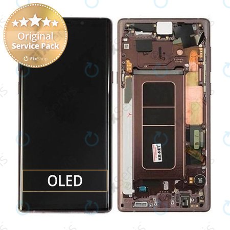 Samsung Galaxy Note 9 N960U - LCD Displej + Dotykové Sklo + Rám (Metallic Copper) - GH97-22269D, GH97-23737D, GH97-22270D Genuine Service Pack