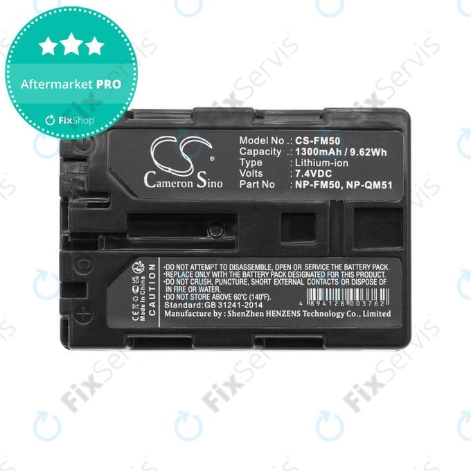 Batéria pre Sony CCD-TR108, Cyber-shot DSC-S50, 1300mAh, Li-Ion, 7.4V, NP-QM51, HQ