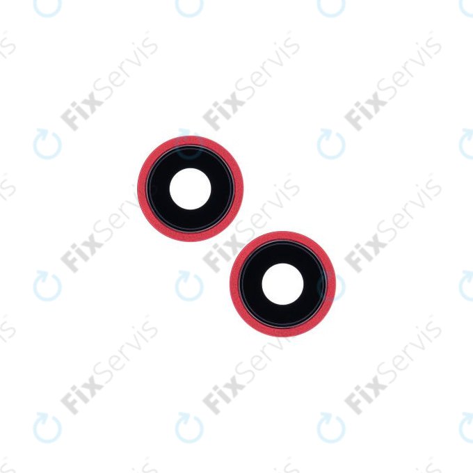 Apple iPhone 13, 13 Mini - Sklíčko Zadnej Kamery s Rámom (Red) - 2ks