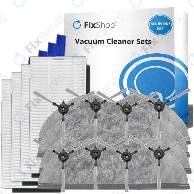 Sada náhradných dielov pre Xiaomi Robot Vacuum E5 (4x Filter, 8x Bočná kefa, 4x Mopovacia utierka)