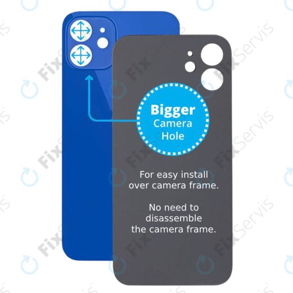 Apple iPhone 12 - Sklo Zadného Housingu so Zväčšeným Otvorom na Kameru (Blue)