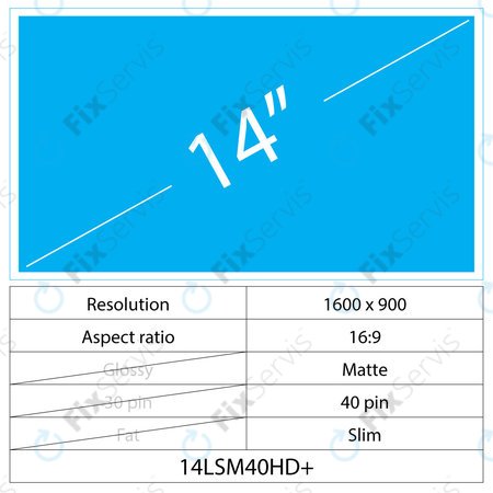 14 LCD Slim Matný 40 pin HD+