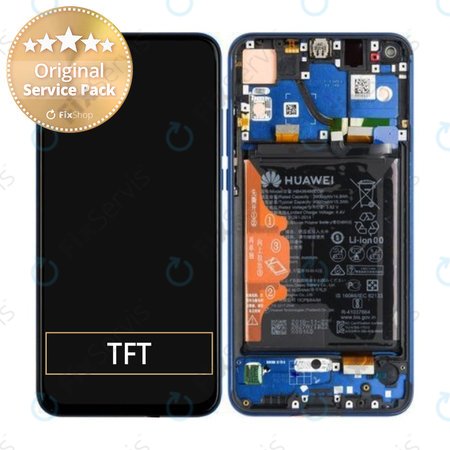 Huawei Honor View 20 - LCD Displej + Dotykové Sklo + Rám + Batéria (Sapphire Blue, Phantom Blue) - 02352JKQ Genuine Service Pack