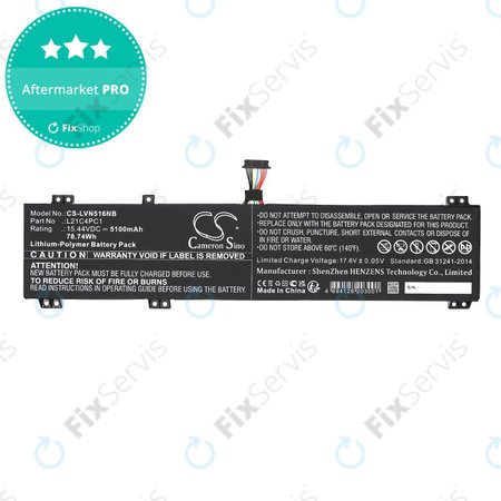 Batéria pre Lenovo Legion 5 15ARH7H, 82RD0002SB, 5100mAh, Li-Pol, 15.44V, L21C4PC1, HQ