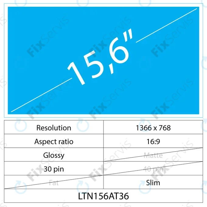 15.6 LCD Slim Lesklý 30 pin HD