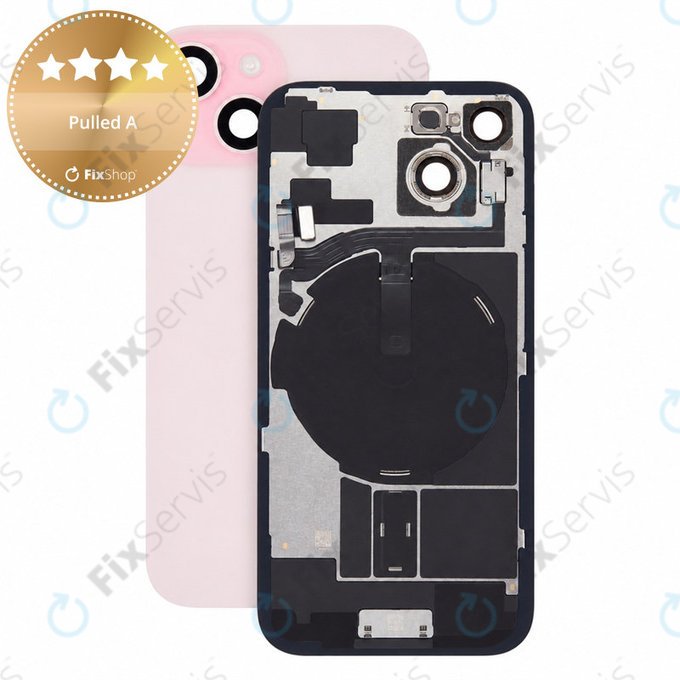 Sklo zadného housingu pre iPhone 15, Pink, Pulled A