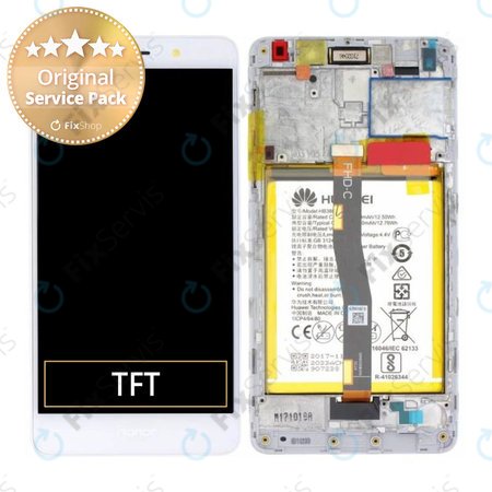 Huawei Honor 6X - LCD Displej + Dotykové Sklo + Rám + Batéria (Gold, Silver) - 02351ADQ Genuine Service Pack