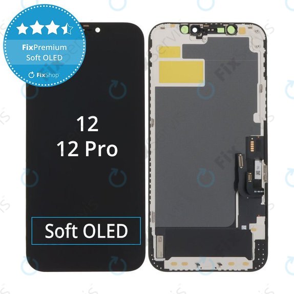 Displej Soft OLED pre iPhone 12, 12 Pro, Dotykové sklo s rámom, DIAGNOSTIC