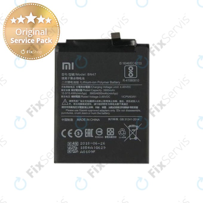 Xiaomi Mi A2 Lite (Redmi 6 Pro) - Batéria BN47 4000mAh - 46BN47A02085, 46BN47G03014 Genuine Service Pack