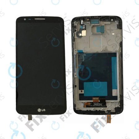 LG G2 D802 - LCD Displej + Dotykové Sklo + Rám (Čierna)