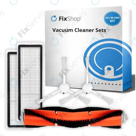 Sada náhradných dielov pre Xiaomi Mi Robot Vacuum Mop (Mijia 1C), 2 (Mijia 2C) 2 Pro+ (Mijia 1T) (1x Hlavná kefa, 2x Filter, 2x Bočná kefa)