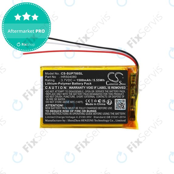 Batéria pre Navitel Ms700, Serioux Upq700, 1500mAh, Li-Pol, 3.7V, HR504080, HQ