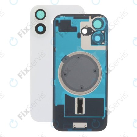 Apple iPhone 17 - Sklo Zadného Housingu + Sklíčko Kamery + Kovový Pliešok + Magsafe Magnet (White)
