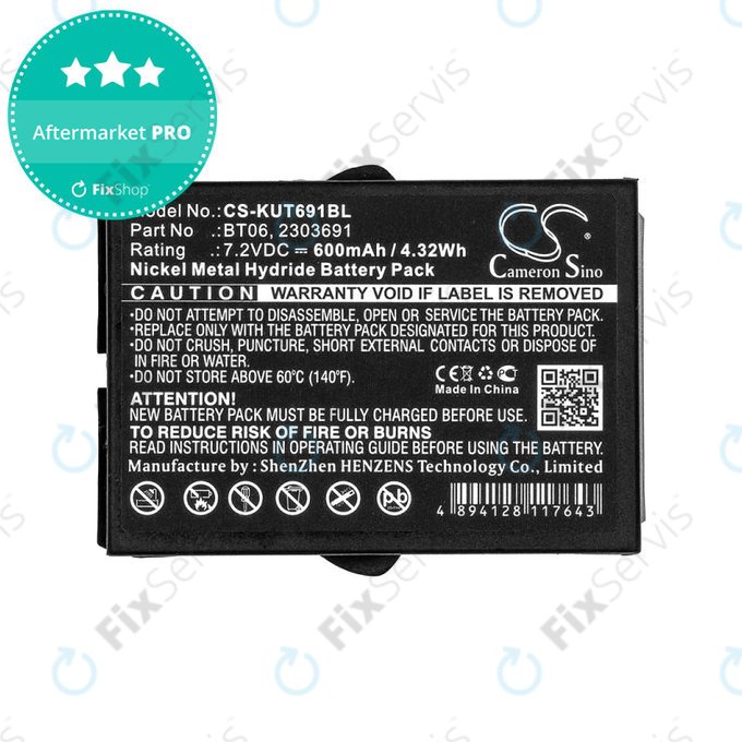 Batéria pre Ikusi TM60, 61, 62, 600mAh, Ni-MH, 7.2V, BT06, HQ