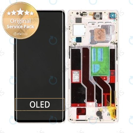 Oppo Find X3 Neo, Oppo Reno 5 Pro 5G - LCD Displej + Dotykové Sklo + Rám (Galactic Silver) - 4906178 Genuine Service Pack