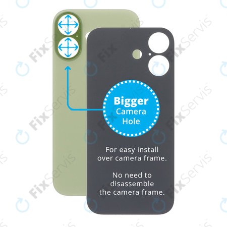 Apple iPhone 17 - Sklo Zadného Housingu so Zväčšeným Otvorom na Kameru (Sage)